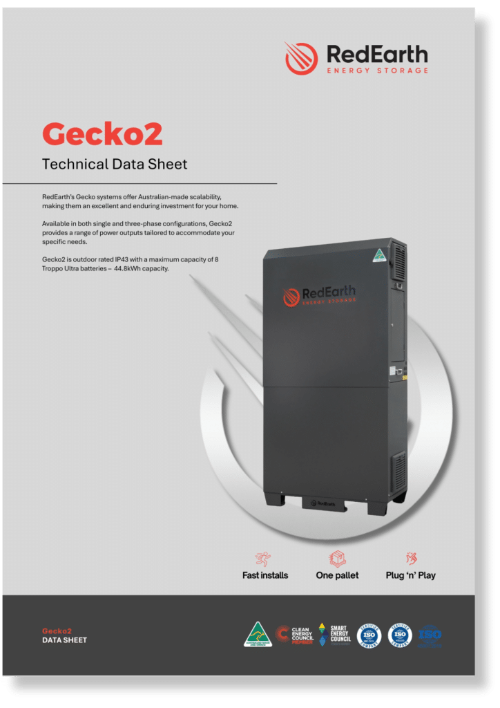 Gecko – Red Earth Energy Storage – On & Off Grid Solar Storage Specialists